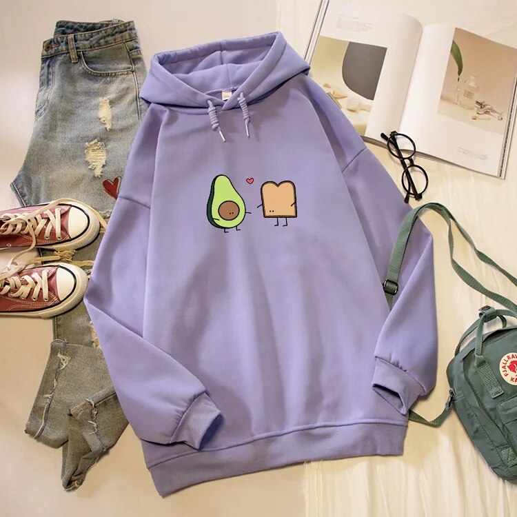 Vegan Avocado & Bread Best Friends Oversized Hoodie