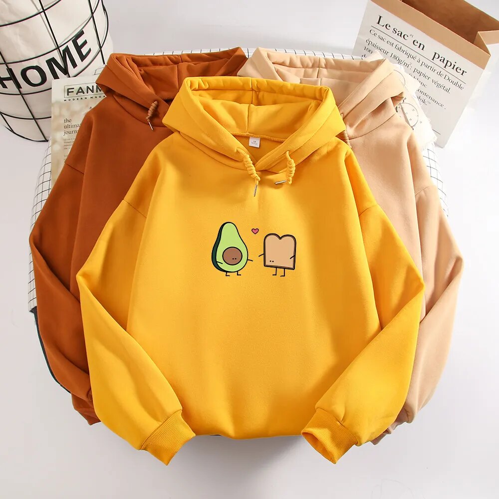 Vegan Avocado & Bread Best Friends Oversized Hoodie