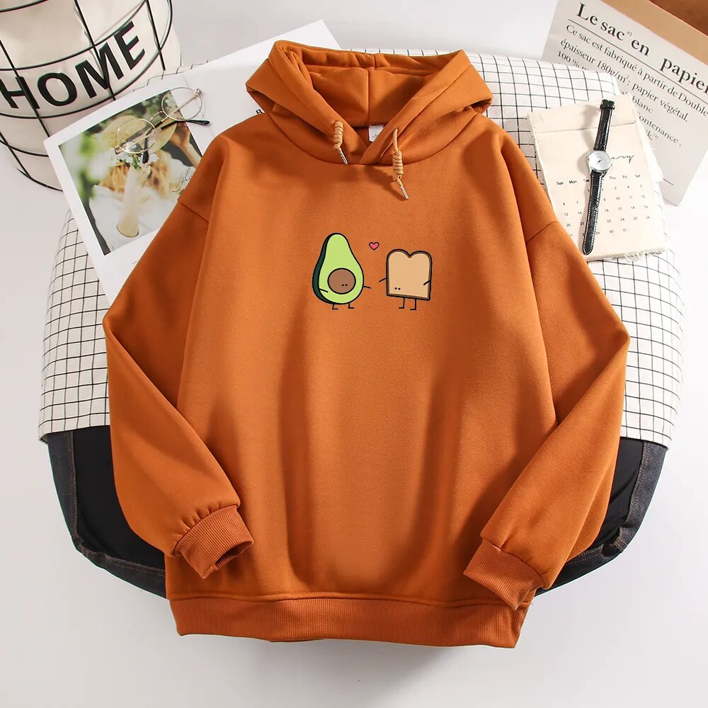 Vegan Avocado & Bread Best Friends Oversized Hoodie