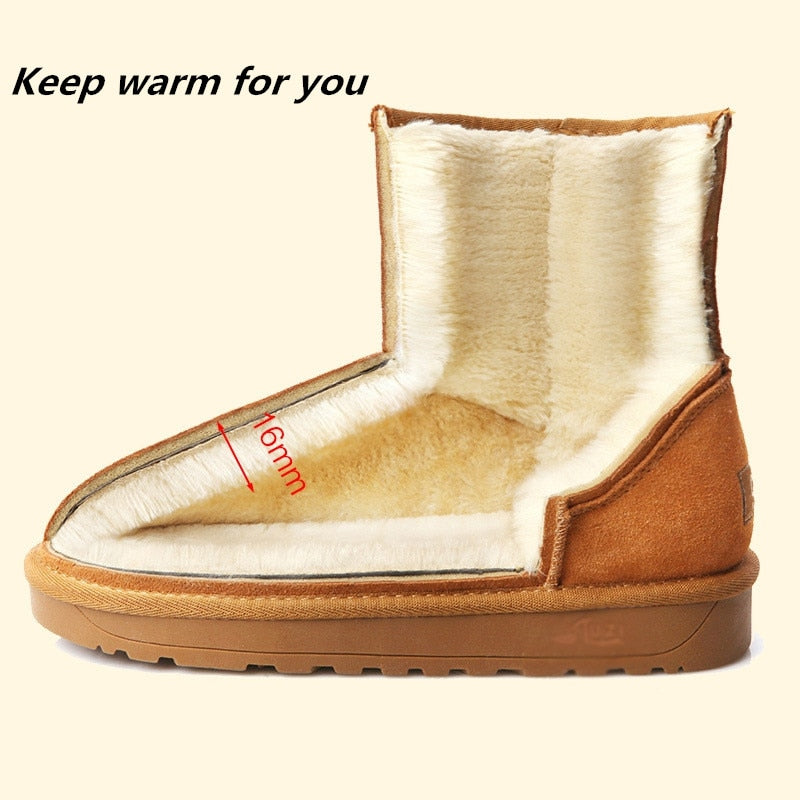 Australian Style Waterproof Genuine Leather Snow Boots