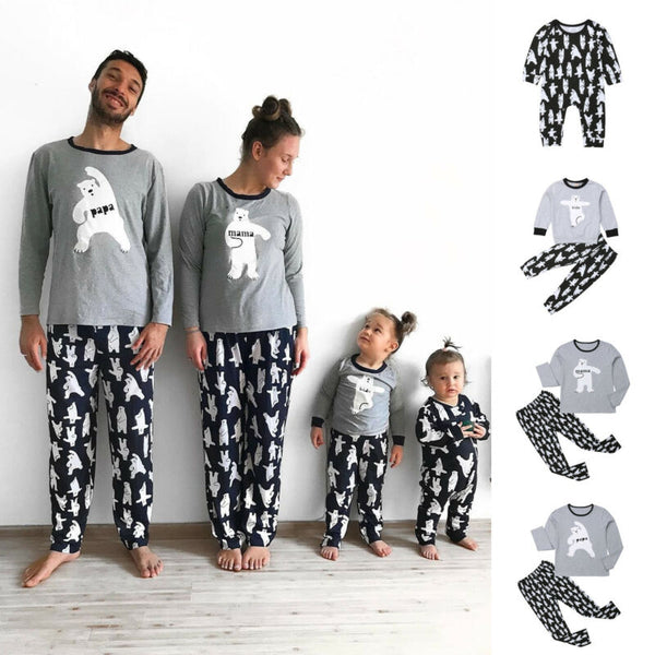 Conjunto de pijama de oso polar a juego con la familia informal