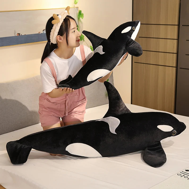 Big Orca Black Whale Plush Toy