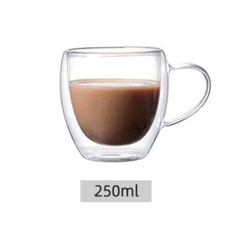 Double Wall Insulated Glass Mug – 5 Sizes Available