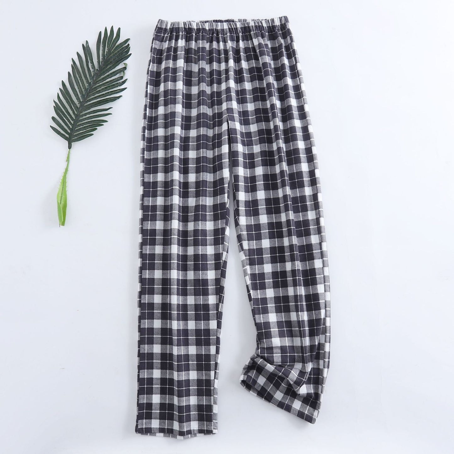 Winter Men's Plaid Flannel Pyjamas 2 Pcs Set