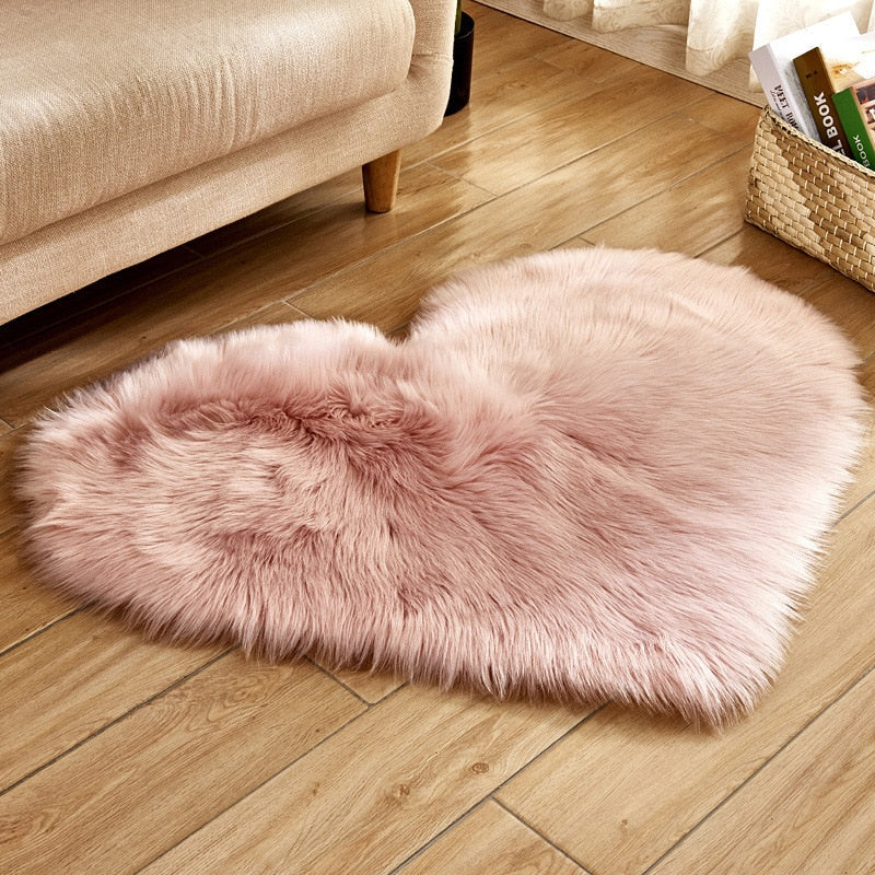 Heart Shaped Plush Rug Carpet