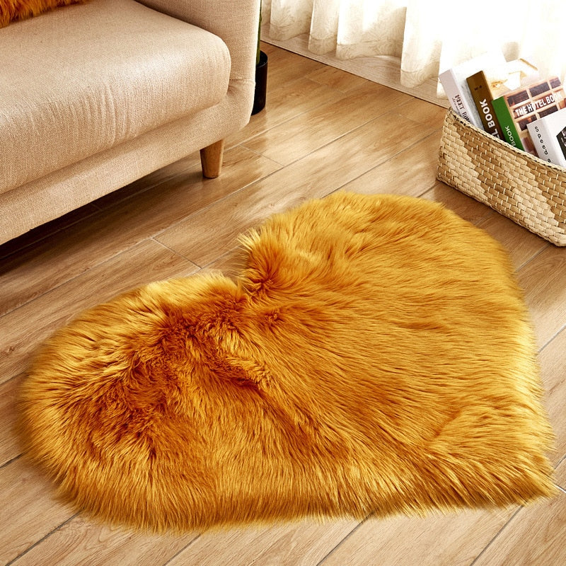 Heart Shaped Plush Rug Carpet