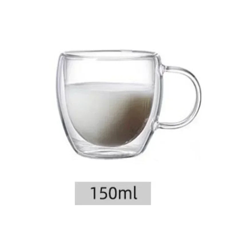 Double Wall Insulated Glass Mug – 5 Sizes Available