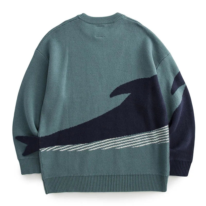 Cartoon Shark Knit Sweater