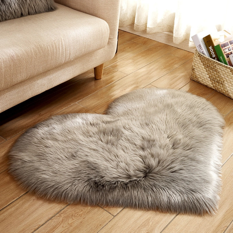 Heart Shaped Plush Rug Carpet