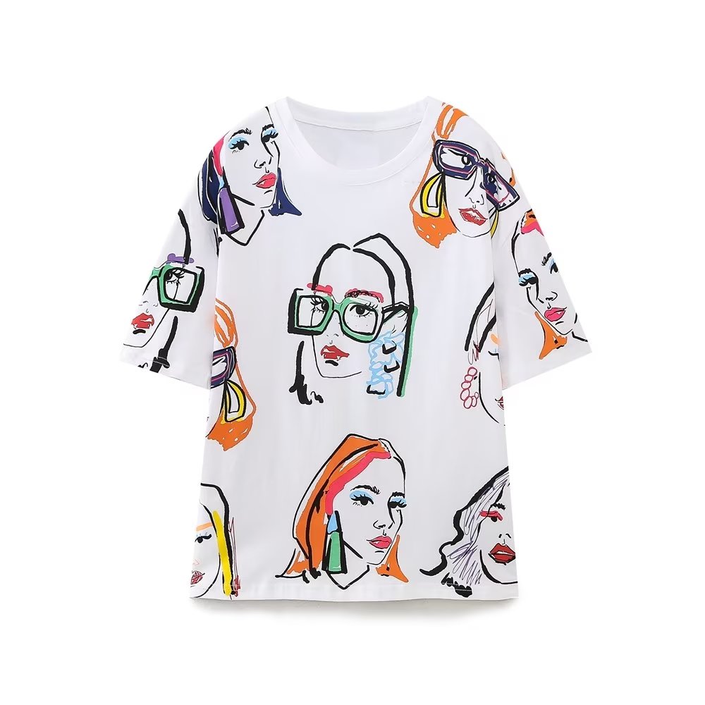 Stylish Women's Print Cotton T-Shirt