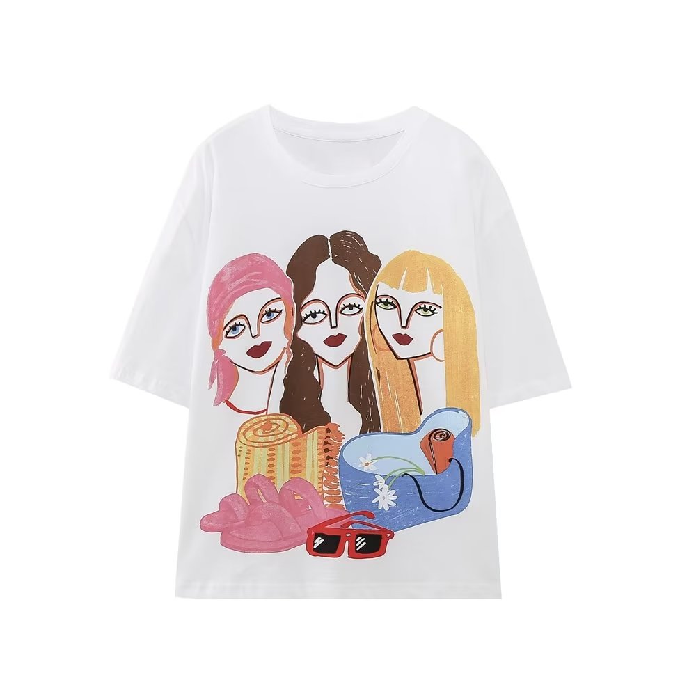 Stylish Women's Print Cotton T-Shirt