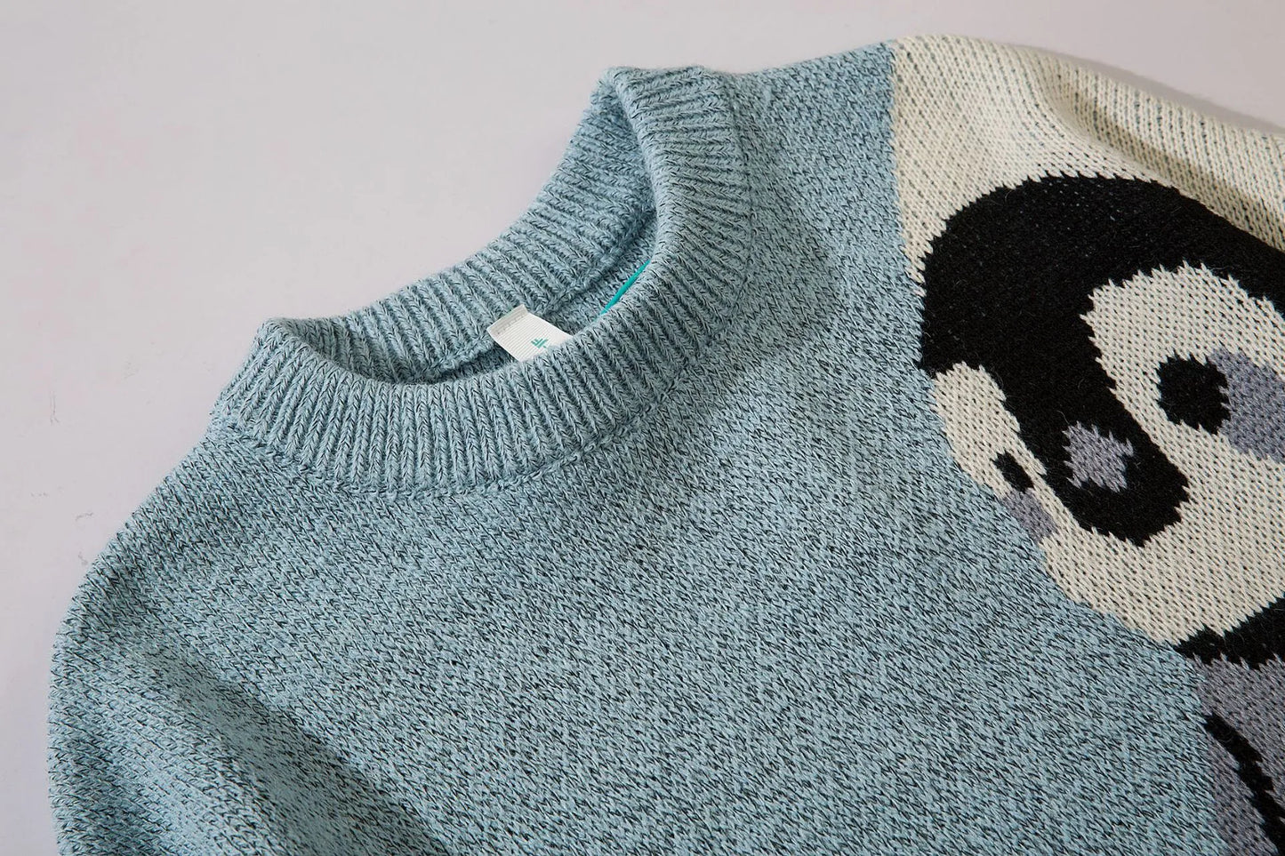 Cartoon Penguin Design Knitted Sweater