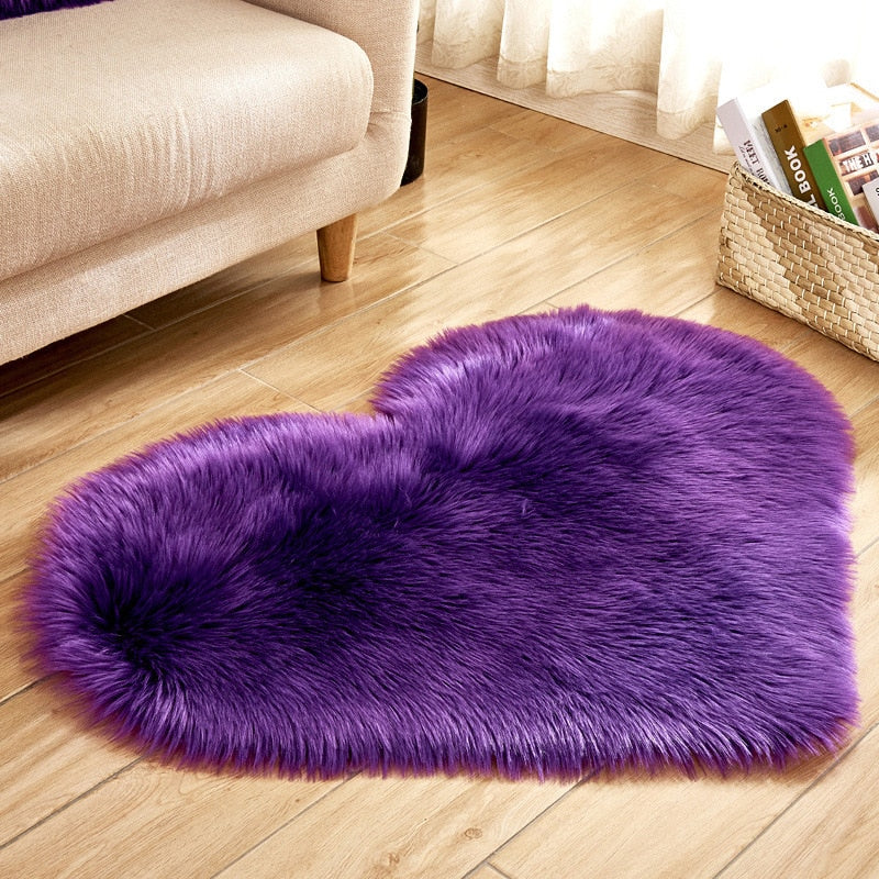 Heart Shaped Plush Rug Carpet