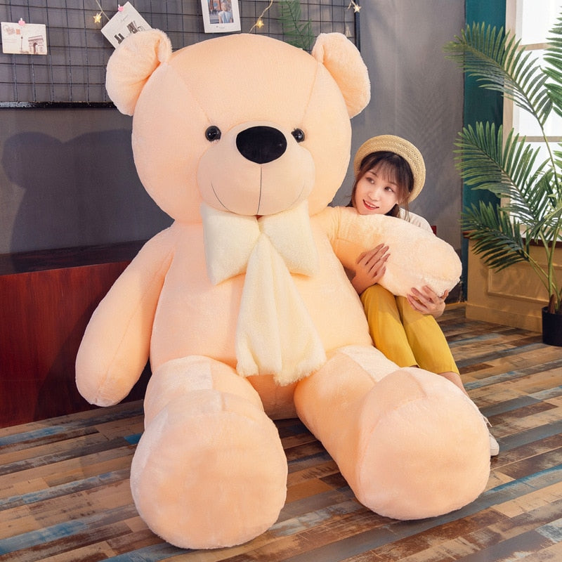 Giant Teddy Bear with Ribbon Bow Tie Stuffed Toy