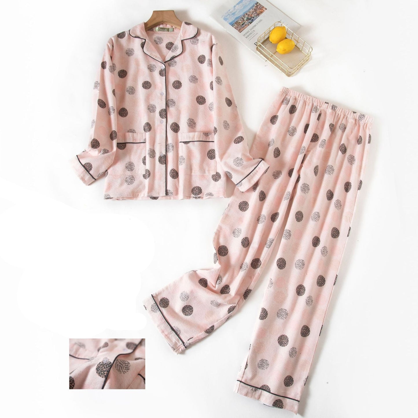 Women's Cosy Plaid Pyjamas 2 Pcs Set