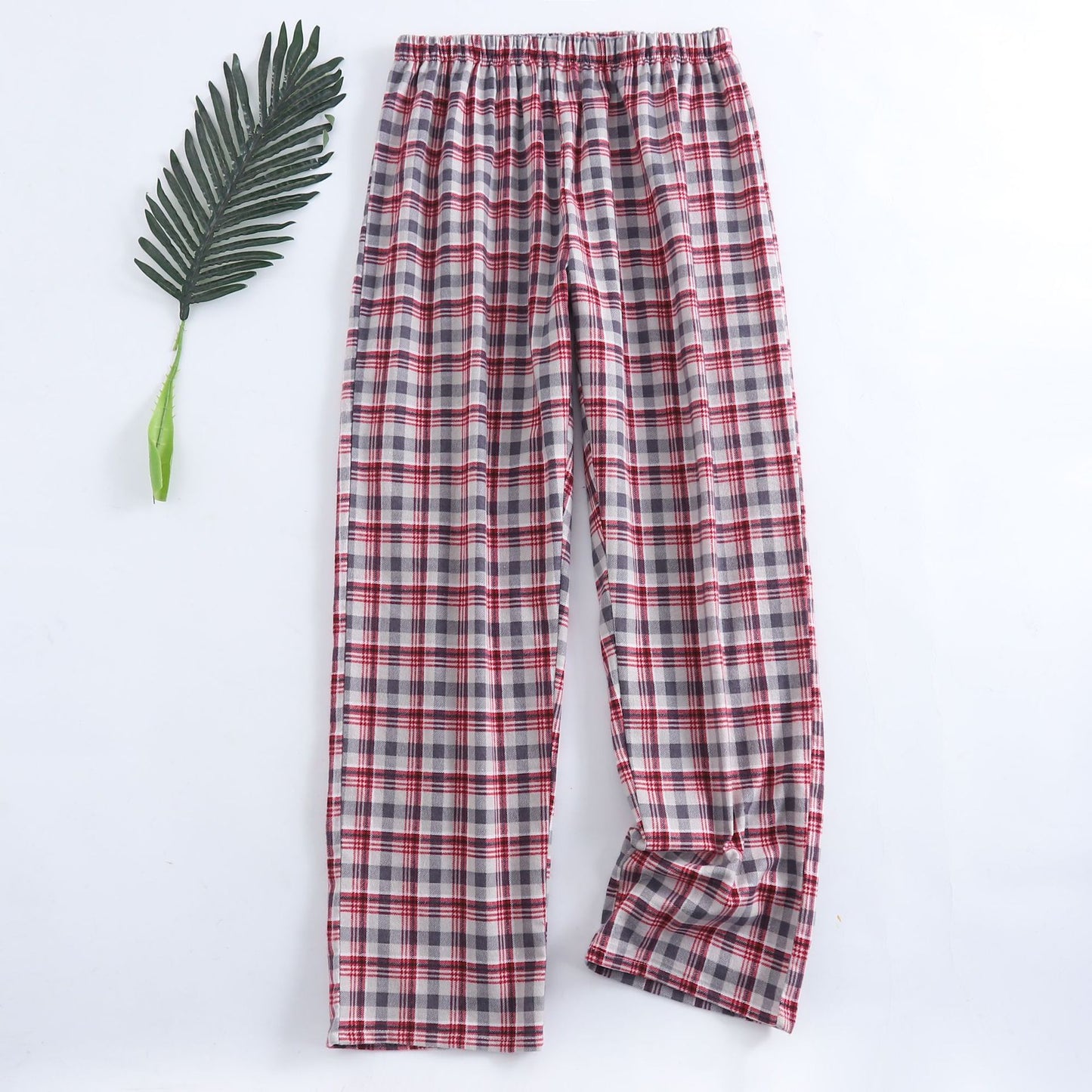 Winter Men's Plaid Flannel Pyjamas 2 Pcs Set