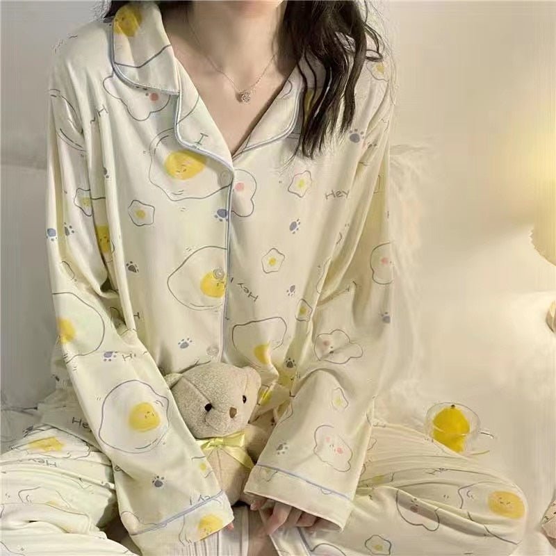 Cow Print Pyjamas Two Piece Set