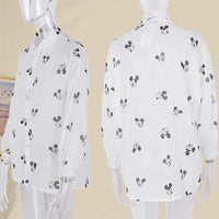 Long-Sleeve Lightweight Fabric Shirt Mickey Mouse and Minnie Mouse