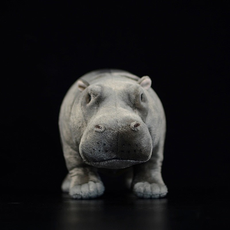 Grey Plush Hippo Stuffed Toy