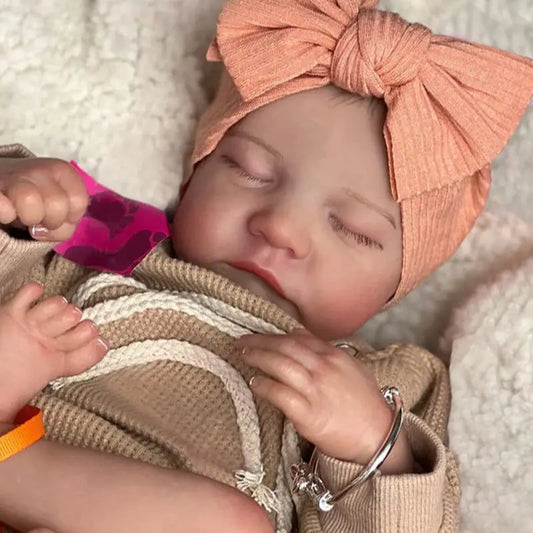 43cm reborn baby doll with closed eyes sleeping peacefully