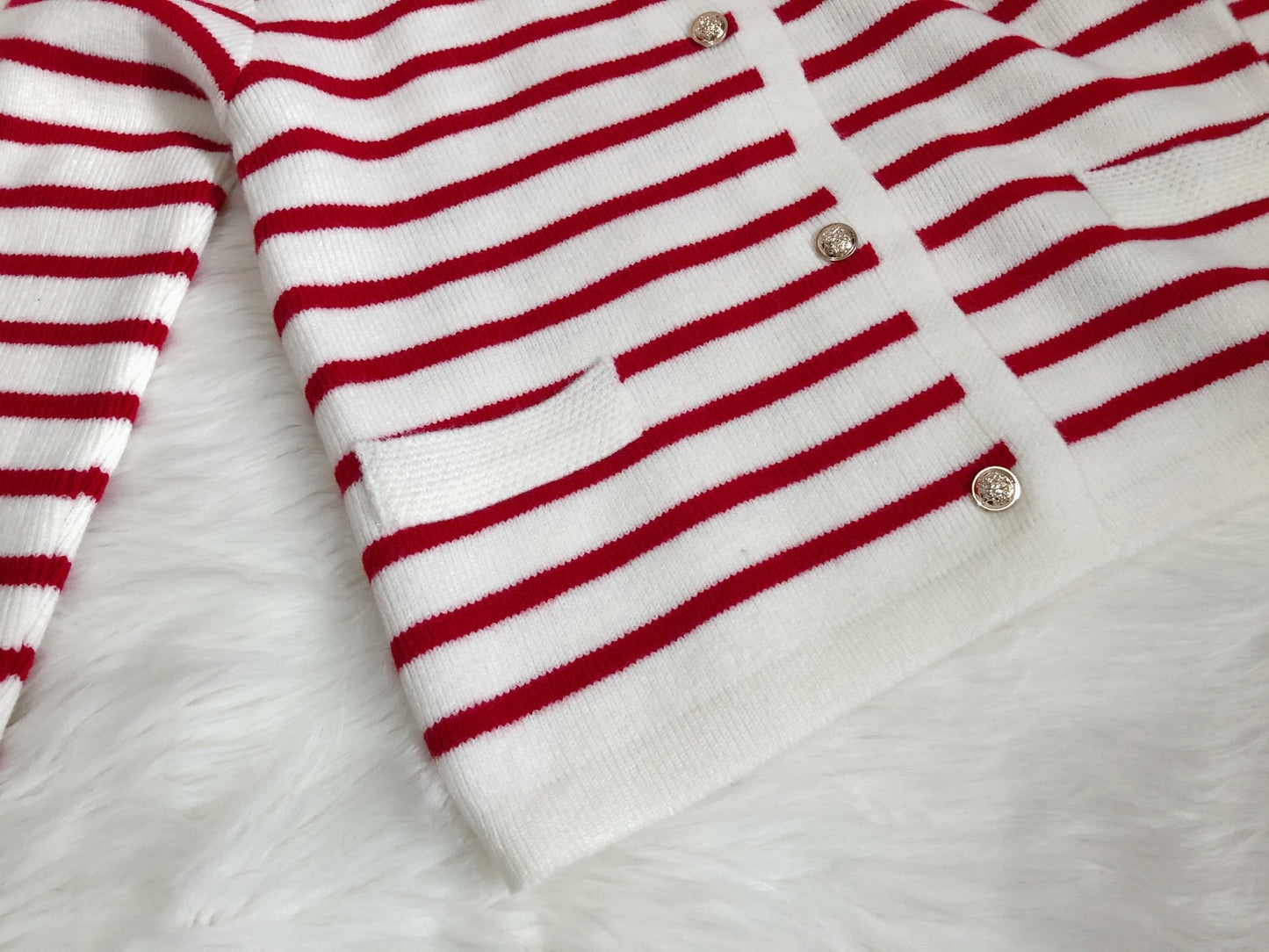 Women's Striped Knit Cardigan Sweater