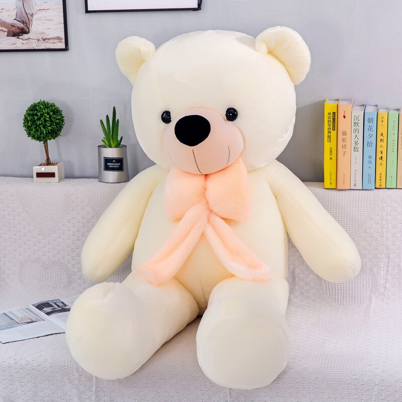 Giant Teddy Bear with Ribbon Bow Tie Stuffed Toy