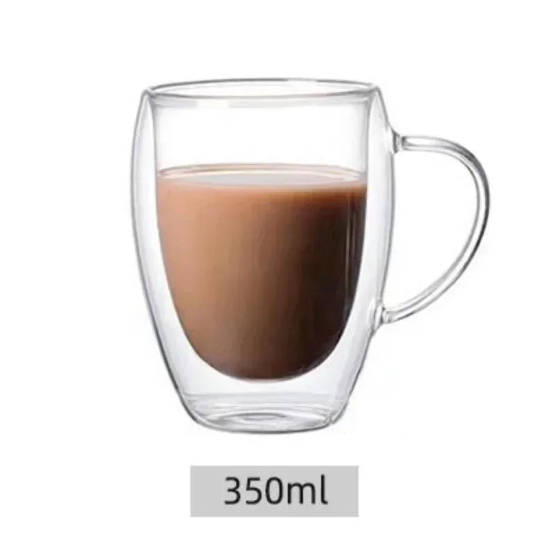 Double Wall Insulated Glass Mug – 5 Sizes Available