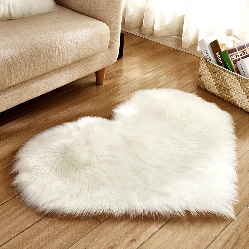 Heart Shaped Plush Rug Carpet