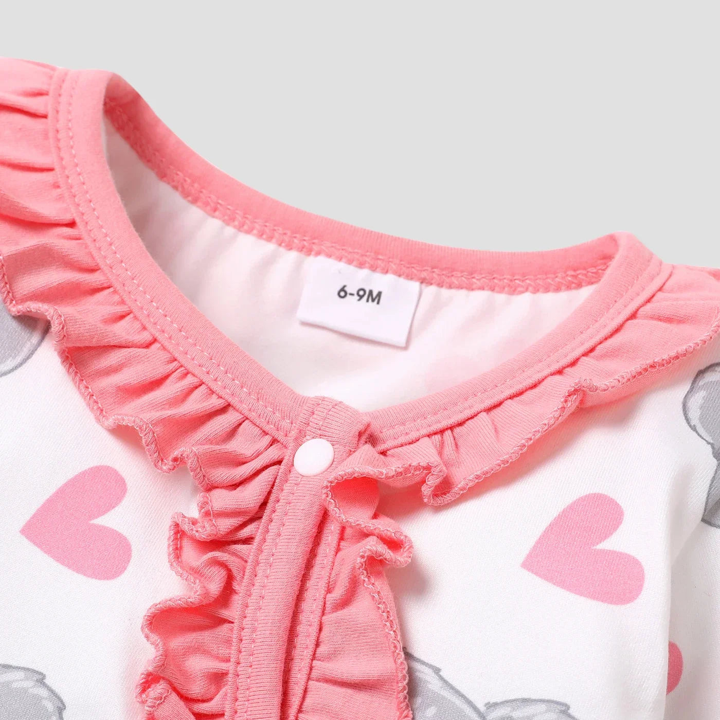 Koala Baby Outfit Set – Long Sleeve Ruffle Jumpsuit + Headband (2 Pieces)