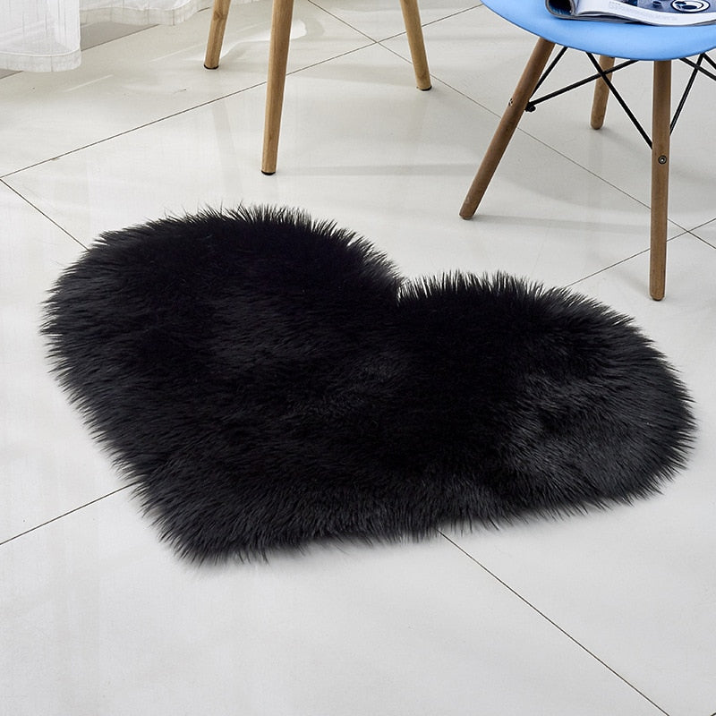 Heart Shaped Plush Rug Carpet