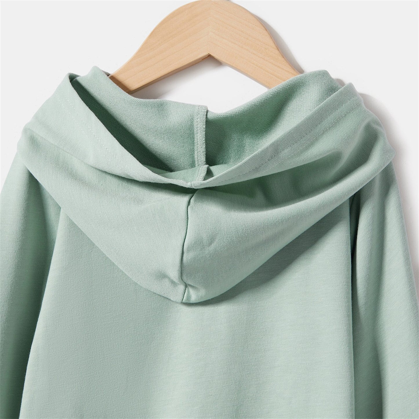 Matching Family Outfit - Green Dress with Hood and Long Sleeves Letter Print