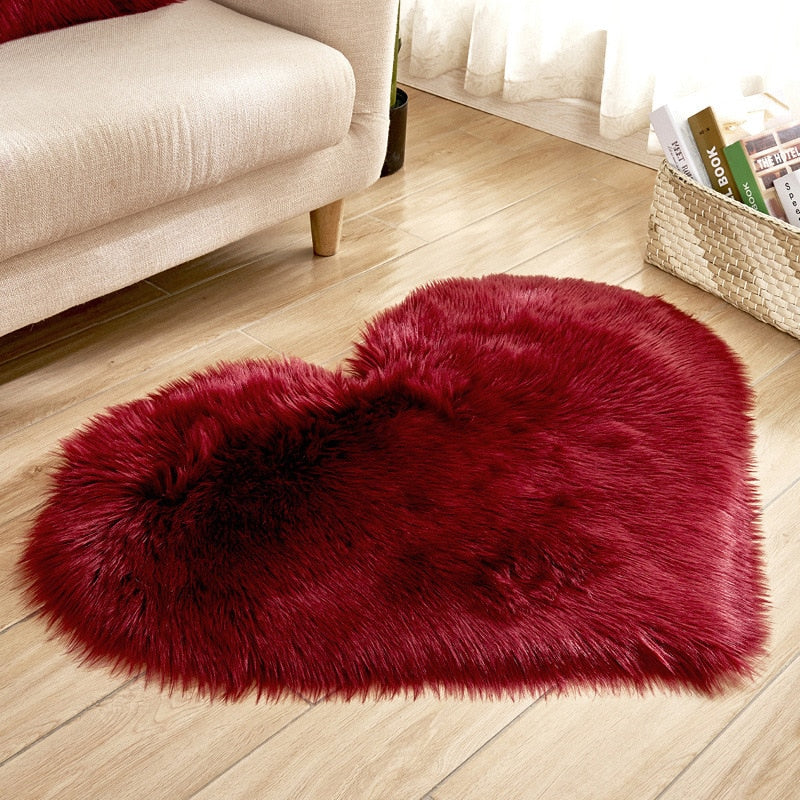 Heart Shaped Plush Rug Carpet