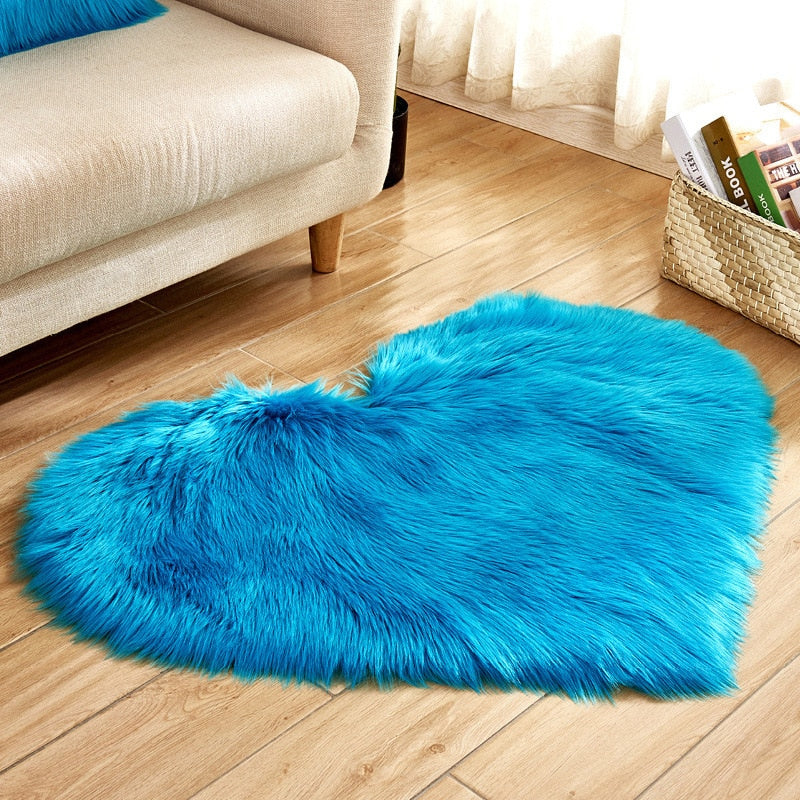 Heart Shaped Plush Rug Carpet