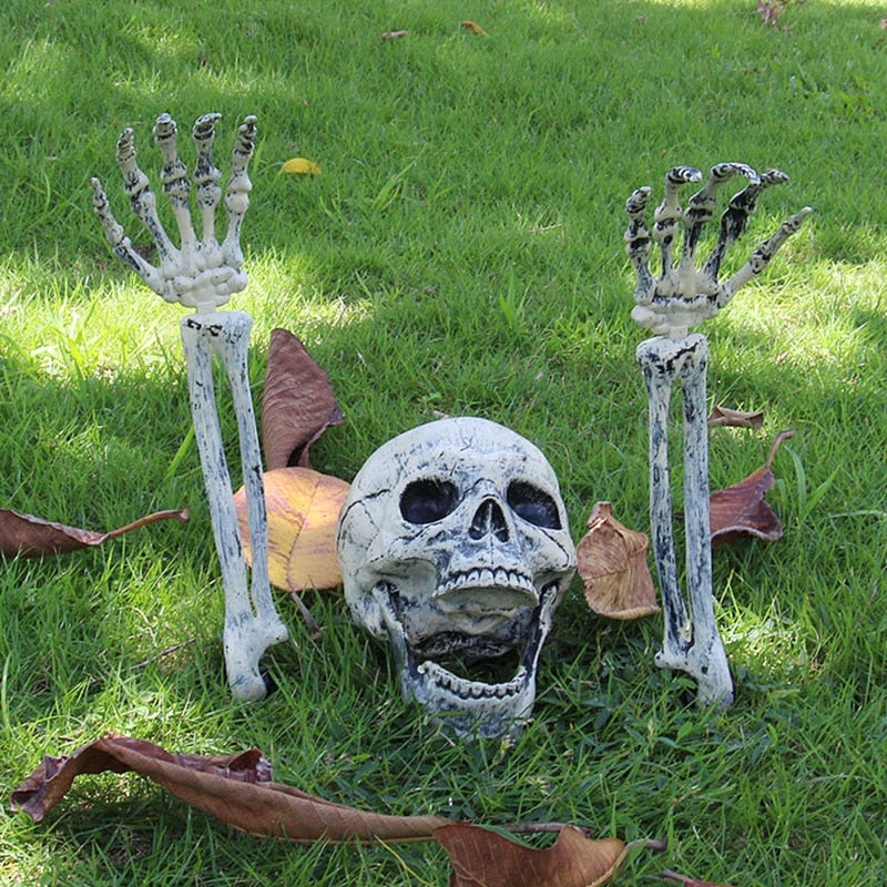 Halloween Decoration Props - Head and Hand Skull Skeleton