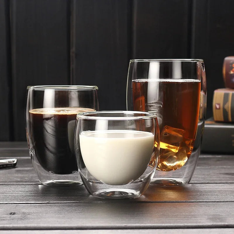 Double Wall Insulated Glass Mug – 5 Sizes Available