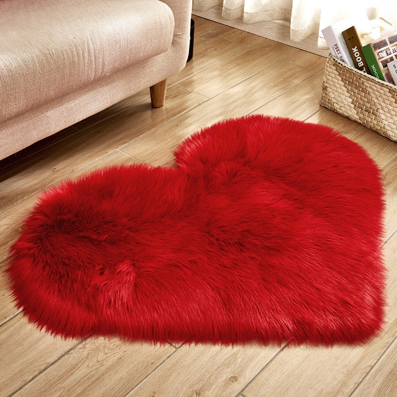 Heart Shaped Plush Rug Carpet