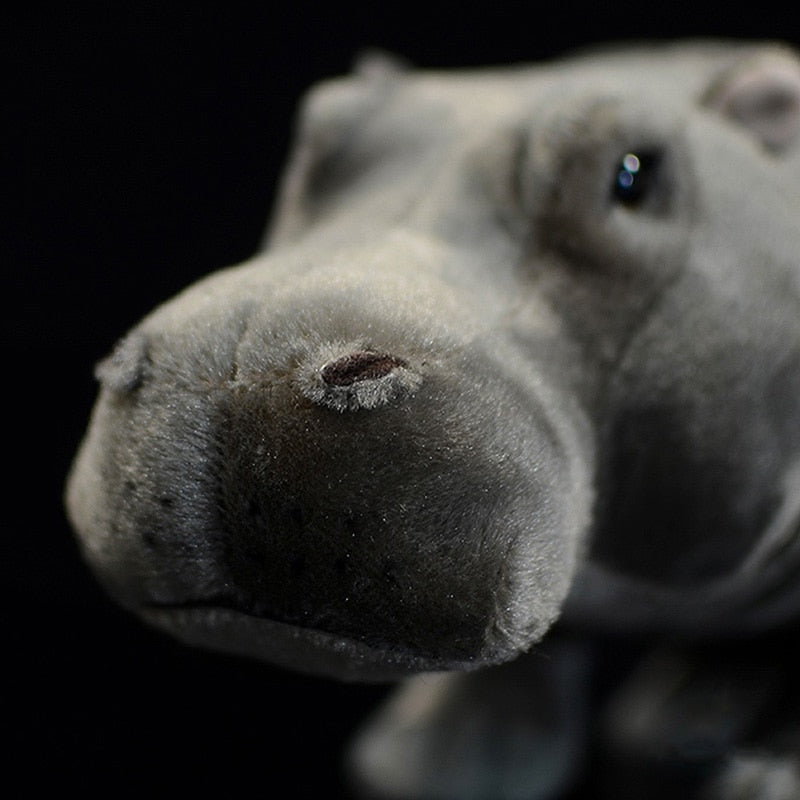 Grey Plush Hippo Stuffed Toy