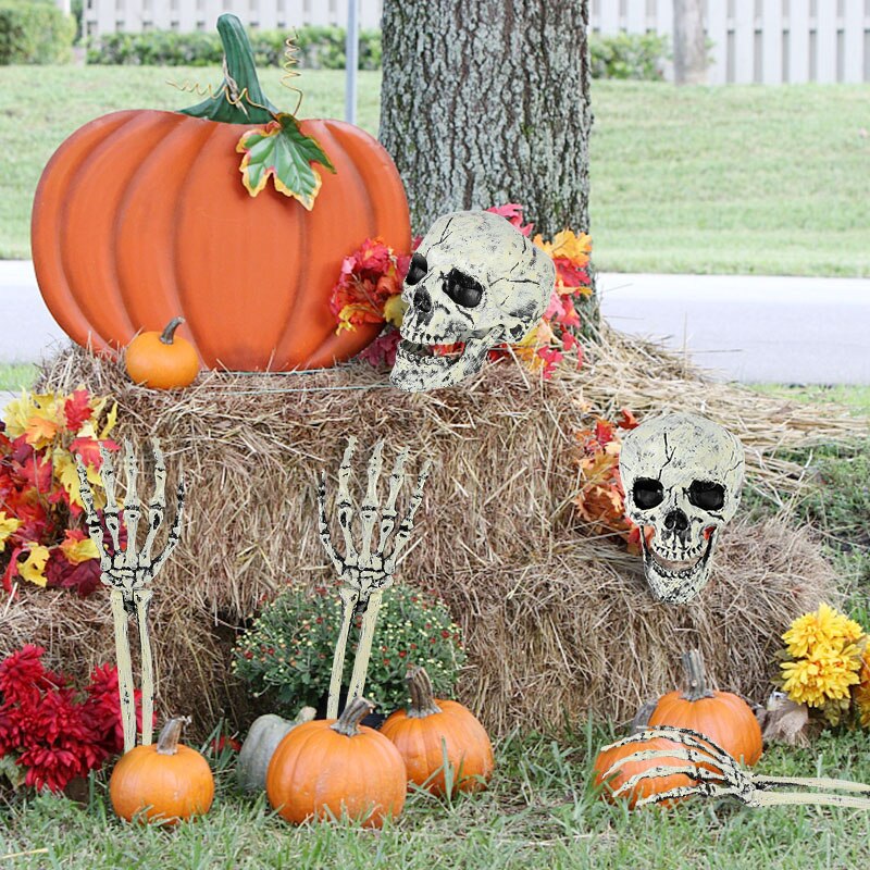 Halloween Decoration Props - Head and Hand Skull Skeleton