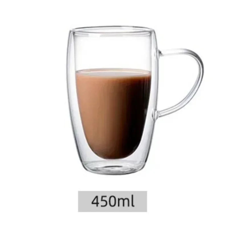 Double Wall Insulated Glass Mug – 5 Sizes Available