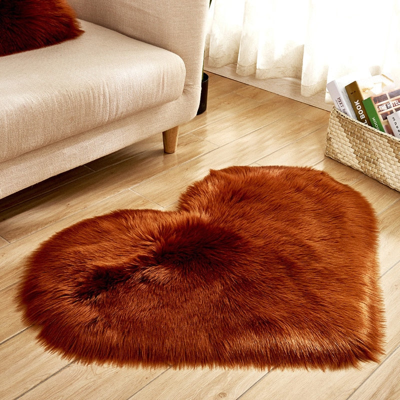 Heart Shaped Plush Rug Carpet