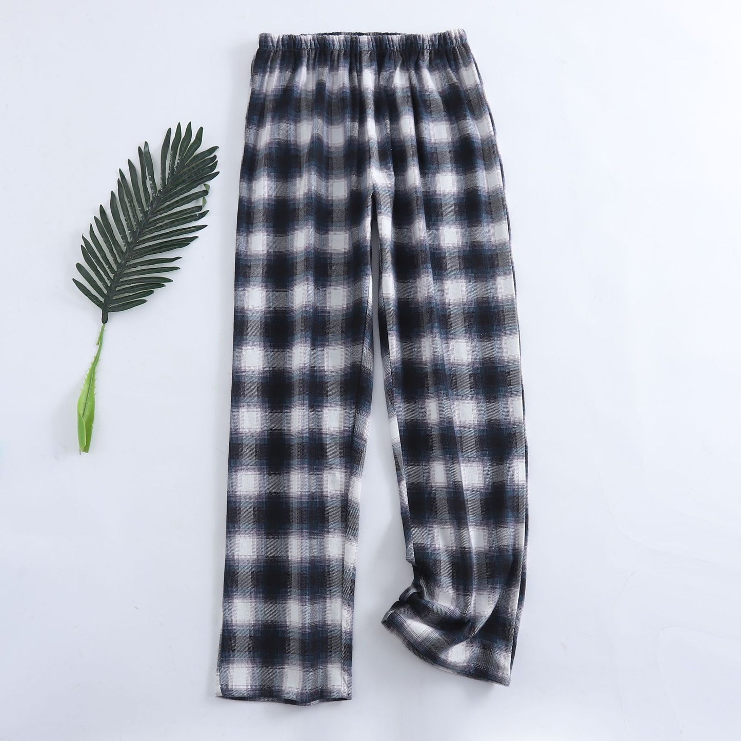 Winter Men's Plaid Flannel Pyjamas 2 Pcs Set