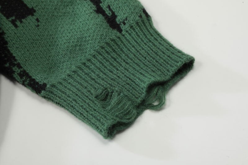 Ripped Grunge Tricot Wool Sweater