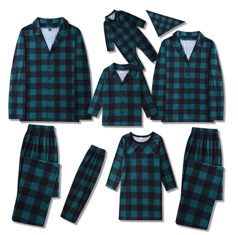 Family Matching Plaid Pyjamas - Mother Father, Baby, Kids, Dog & Cat Outfit