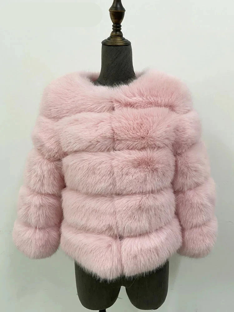 A vibrant faux fur coat with a burst of colours, perfect for autumn and winter. This coat showcases a plush, thick texture that mimics real fur, providing warmth and a stylish appearance. Available in sizes S to 5XL, it offers a flattering fit for different body shapes.