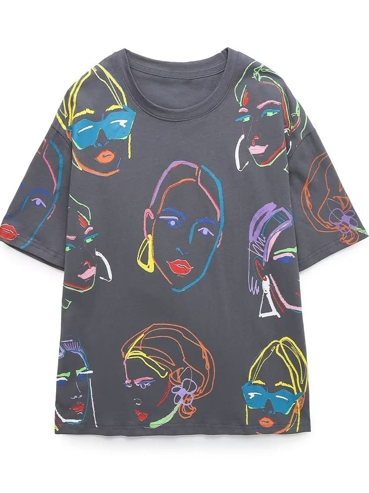 Stylish Women's Print Cotton T-Shirt