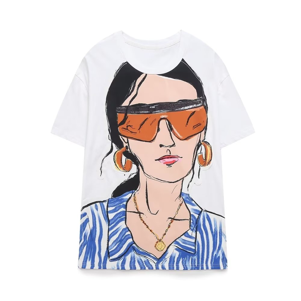 Stylish Women's Print Cotton T-Shirt