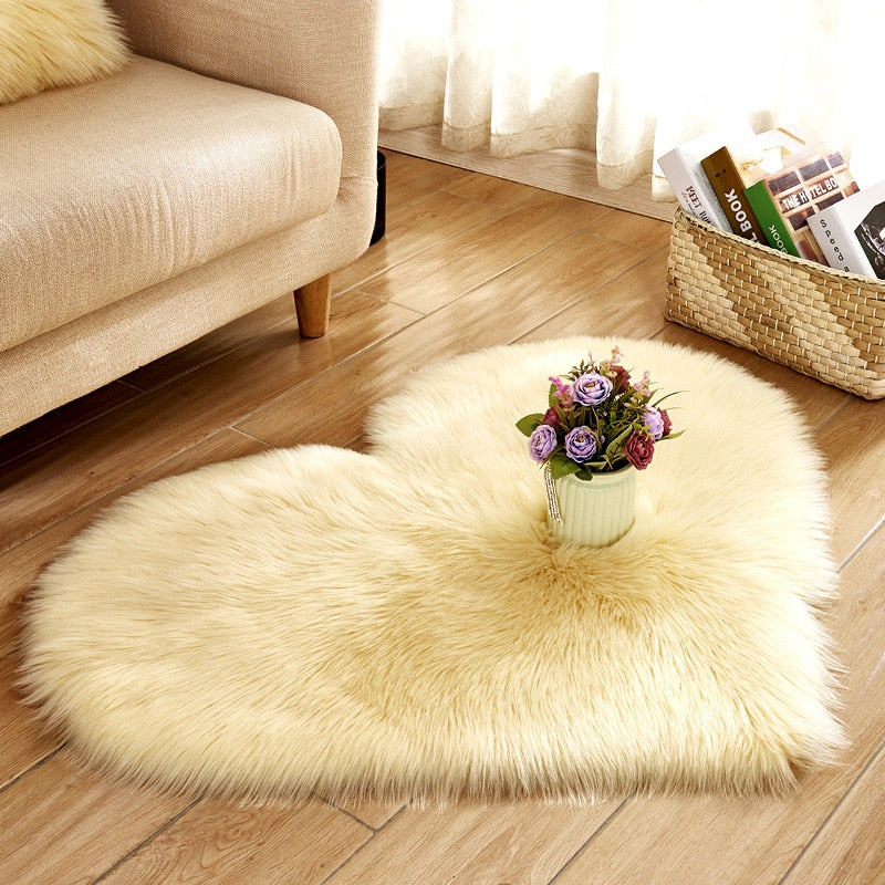 Heart Shaped Plush Rug Carpet