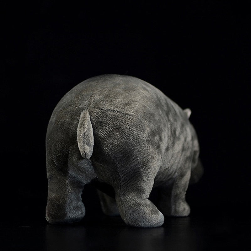 Grey Plush Hippo Stuffed Toy