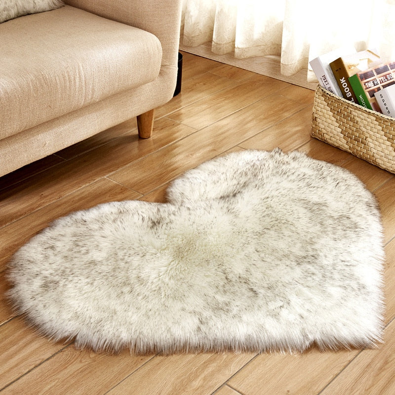 Heart Shaped Plush Rug Carpet