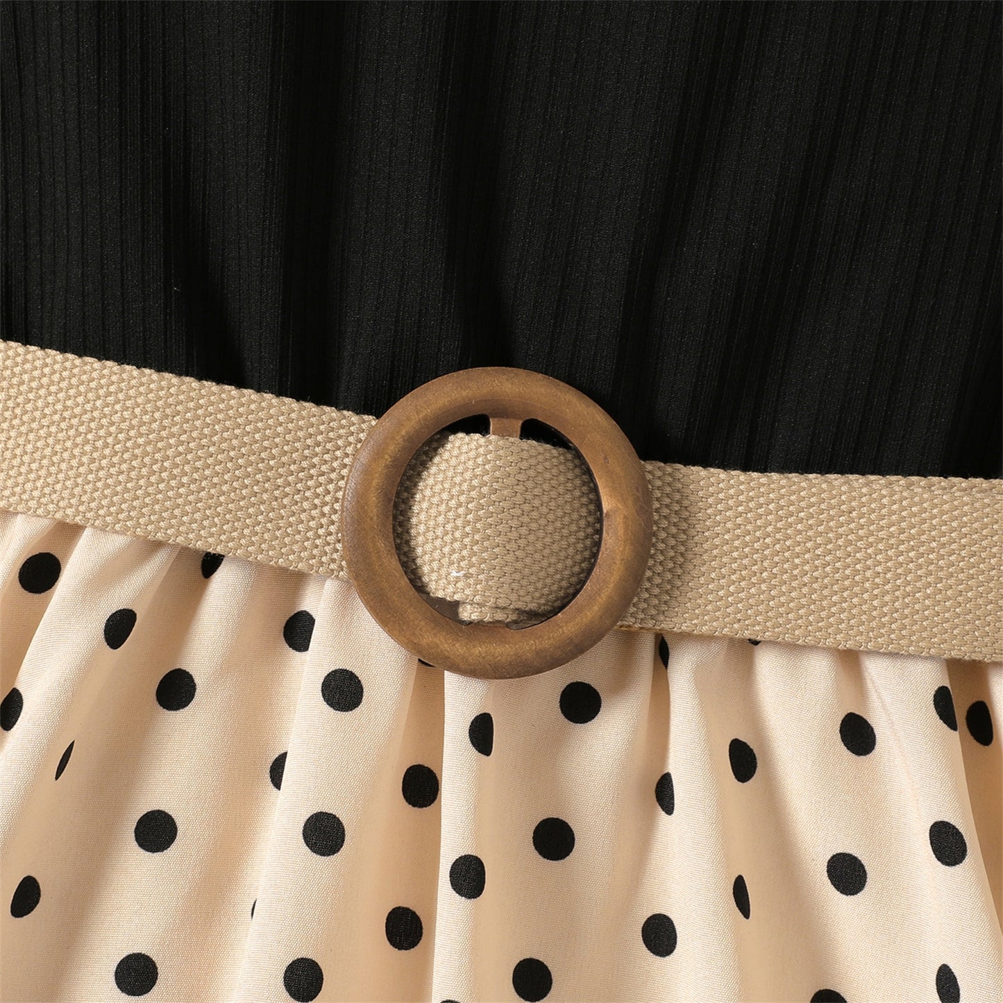 Girls Knee-Length Polka Dot Dress